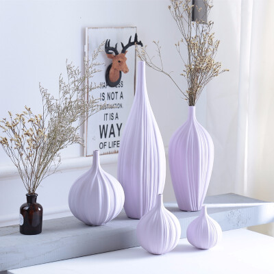 

purple garlic shape design ceramic vase ornament home decor flower vase handicraft living room furniture furnishings