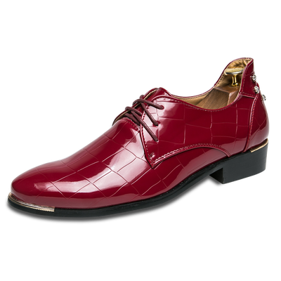 

Men s Genuine Leather British Business Casual Shoes Plain Toe Oxfords