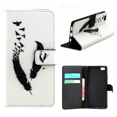 

MOONCASE Cute Pattern Leather Wallet Flip Card Holder With Kickstand Pouch For Huawei Ascend P8 lite