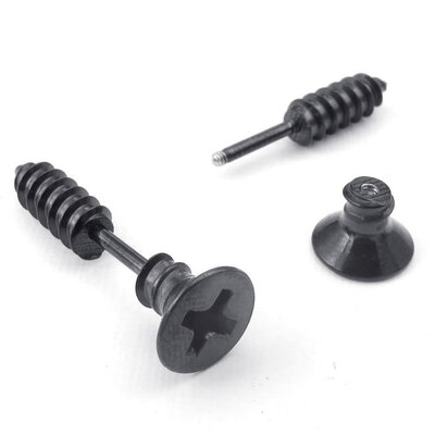 

Hpolw Mens Stainless Steel Novelty Punk Rock Screw Stud Earrings Set Black