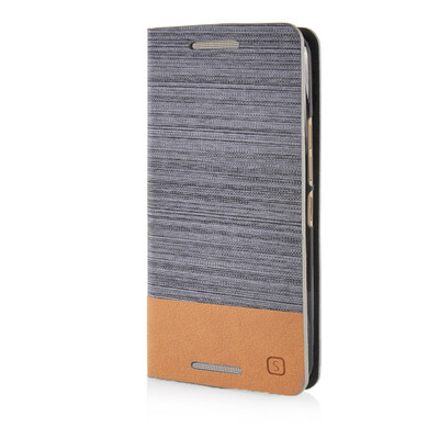 

MOONCASE Canvas Design Leather Side Flip Wallet Pouch Stand Shell Back Case Cover for HTC One M9 Dark Brown