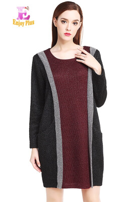 

XL XXL 3XL 4XL 5XL 6XL plus size casual new fall winter 2018 women knitted sweater dress long sleeve plus size loose midi female