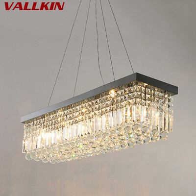 

Rectangle LED Crystal Chandeliers Lighting Light Contemporary Hanging Lights Modern Pendant Light Lamp Fixtures