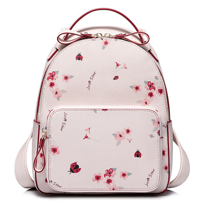

JUST STAR ladies shoulder bag casual handbag Korean fashion trend large capacity backpack 831 romantic powder