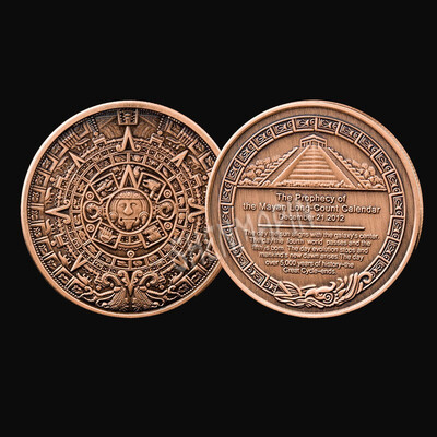 

40MM Maya Aztec Souvenir Coin medal Mexico Coins Maya Calendar Bronze Coin