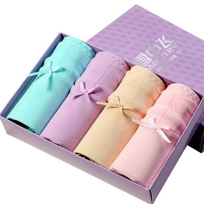 

Snow in the cotton four fine gift box in the waist ladies underwear sexy breathable women&39s triangle underwear XXNK25072-4 style A XXL