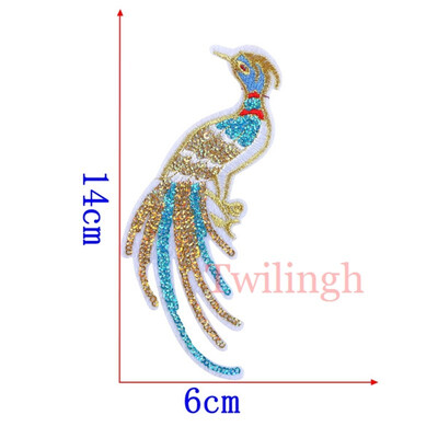 

1 Pcs Birds Patches Flower Sequined Sticker Sew Iron On Patch Shiny Motif Applique Garment DIY Clothes Repair Badges For Wedding