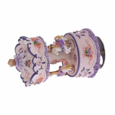 

Colorful Melody Toy Laxury Windup Carousel Music Box Artware Castle in The Sky Golden R7VD