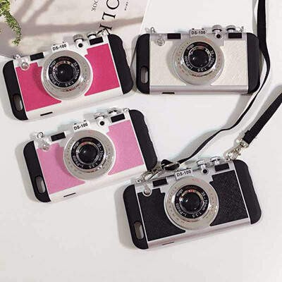 

Fashion Camera 3D Tumblr Case with Strap For iPhone 6 6s 6Plus 6s Plus Back Cover Mobile 3d Phone Case