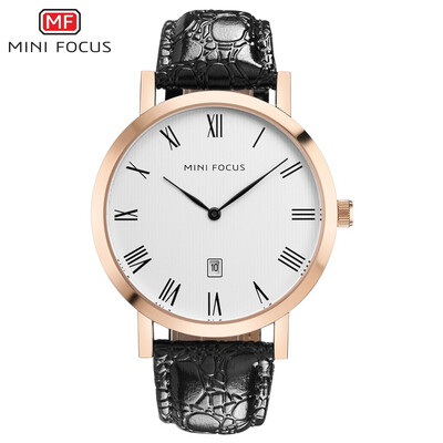 

MINI FOCUS Fashion Business Leather Strap Men Quartz Watch MF0108G