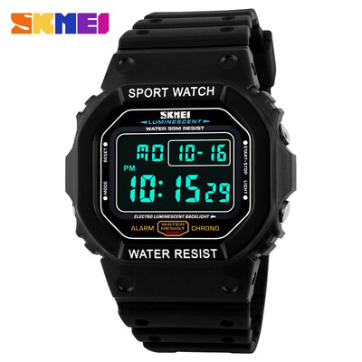 

SKMEI 2018 For Men Sports Watch Fashionable Casual Lady Watch Digital Alarm 50 m Waterproof Man Military Uniform Multifunctional