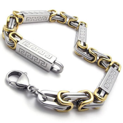 

Hpolw Two-Tone Stainless Steel Mens Bracelet