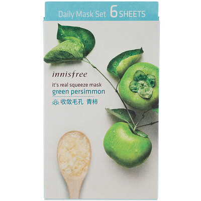 

Innisfree (Innisfree) действительно экстракционной Xianrun маска - зеленый хурма 20ml * 6 (увлажняющий питательный сна Radiance Уход за кожей)