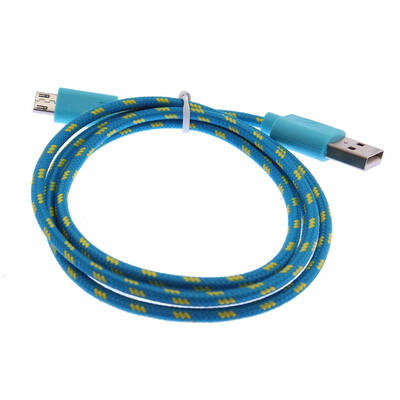 

Blue For Samsung HTC phone Micro USB Charger Sync Cable Adapters Braided Woven
