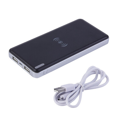

10000mAh высокой емкости Ци беспроводной зарядное устройство Power Bank передатчик сотового телефона Black Для