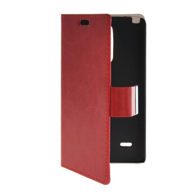 

MOONCASE Slim Leather Side Flip Wallet Card Slot Pouch with Kickstand Shell Back Case Cover for LG G3 Stylus / D690 Red