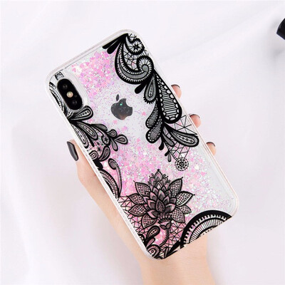 

Glitter Bottle Quicksand Dynamic Phone Case Bling Flowing Sequins Cases For iPhone 8 7 6 6s Plus X