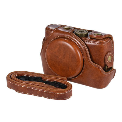 

High quality PU Leather Camera Bag Case Fullbody Cover with Adjustable Neck Strap for Sony RX100M2 RX100M3 RX100M4 RX100M5 Came