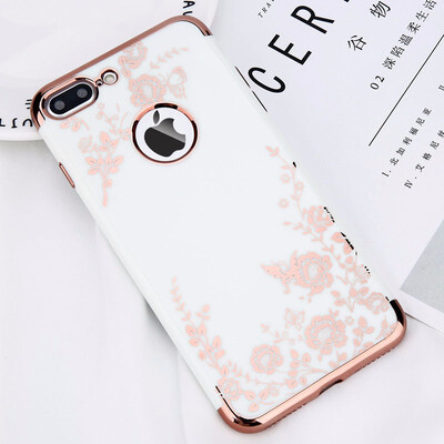 

Glossy Flower Phone Case For iPhone X 7 6 6s Plus Soft TPU Back Cover