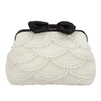 

Fawziya Pearl Clutch Evening Bag Bow Clutches For Women