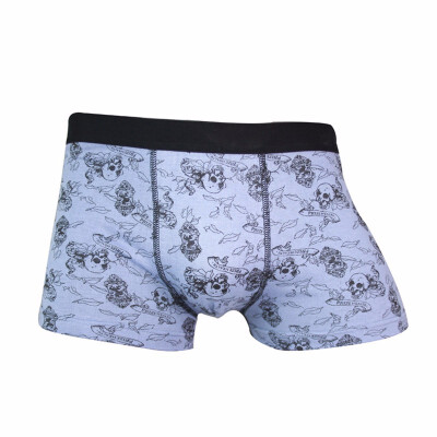 

Men Underwear Boxers Cotton Blend Sexy Shorts Skull Male Comfortable Underpants Men Solid Boxer Shorts