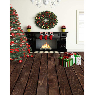 

Warm Xmas House Photo Backdrop 57FT Vinyl Fabric Cloth Digital Printing Photo Background st-589