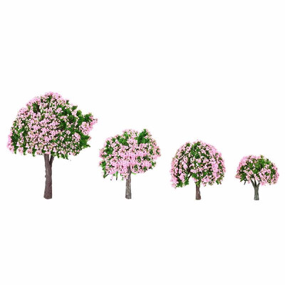 

4Pcs Model Trees Train Layout Garden Scenery Flower Trees Diorama Miniature T3E6