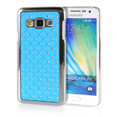 

MOONCASE Hard Chrome Plated Star Bling Back Case Cover for Samsung Galaxy A3 Azure