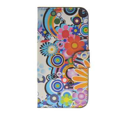 

MOONCASE Flower style Leather Side Flip Wallet Card Slot Stand Pouch ЧЕХОЛ ДЛЯ Samsung Galaxy S6 Edge