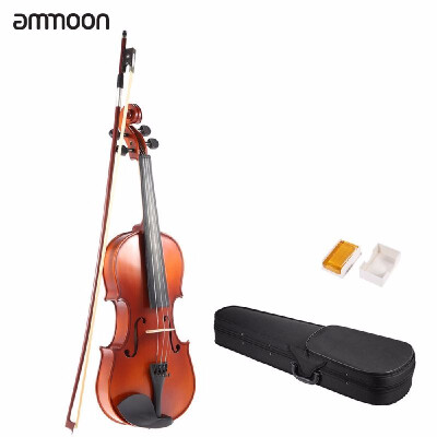 

ammoon 14 Solid Wood Antique Violin Fiddle Matte Finish Spruce Face Board with Hard Case Bow Rosin