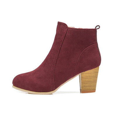 

Women Ankle Boots Square High Heel Boots for Woman Fashion Zip Black Autumn Winter Women Boots Shoes 231