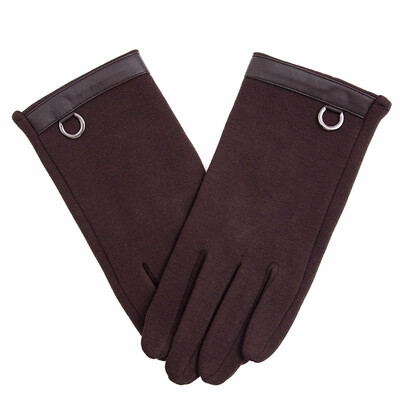 

Mens outdoor gloves furry lining warm high quality cycling gloves fashion metal ring decoration urban popular 2018 new discount