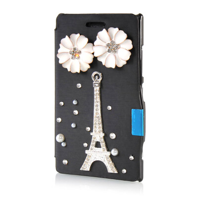 

MOONCASE Luxury Flower Crystal Leather Side Flip Wallet Pouch ЧЕХОЛ ДЛЯ Nokia Lumia 925