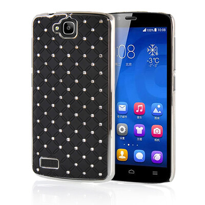 

MOONCASE Hard Chrome Plated Star Bling Back ЧЕХОЛ ДЛЯ Huawei Honor 3C Black