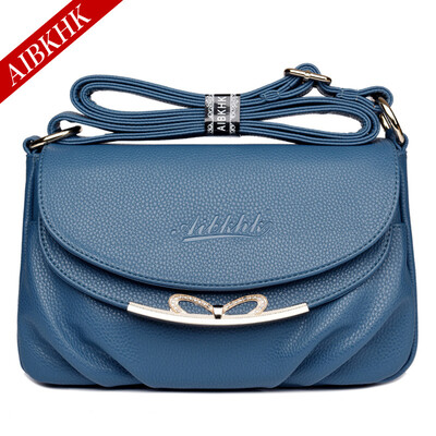 

Aibkhk женская мода сумки женские натуральная кожа 2-слойные кожа коровы сумка Cross body сумка подарок для мамы четыре цвета M501