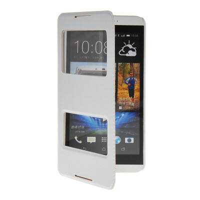 

MOONCASE View Window Leather Side Flip Pouch Stand Shell Back ЧЕХОЛ ДЛЯ Htc Desire 816 White