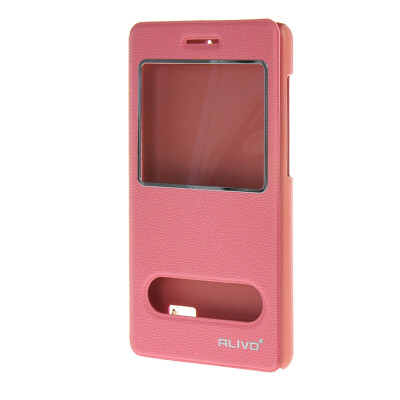 

MOONCASE Huawei Honor 4C Case Double Window View Leather Flip Bracket Back Case Cover Pink