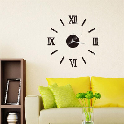 

3D DIY Wall Clock Home Modern Decoration Crystal Mirror Vinyl Art Sticker Decals