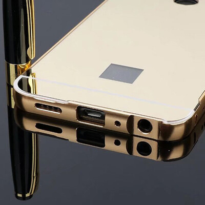 

For Huawei Enjoy 7s Fsashion Shining Mirror effect Hybrid case For Huawei P Smart Aluminum Alloy Meta frame Hard cover Bumper