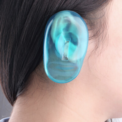 

2PCS Clear Silicone Ear Cover Hair Dye Shield Protect Salon Color Blue New Blue