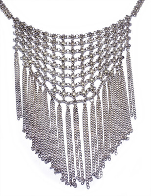 

Idealway New fashion Bohemian Silver Alloy Multilayer Flowers Chains Long Chains Tassel Choker Bib Necklace Women Jewelry