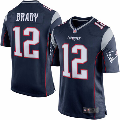 

Mens New England Patriots Tom Brady Nike WhiteNavy Blue Game Jersey