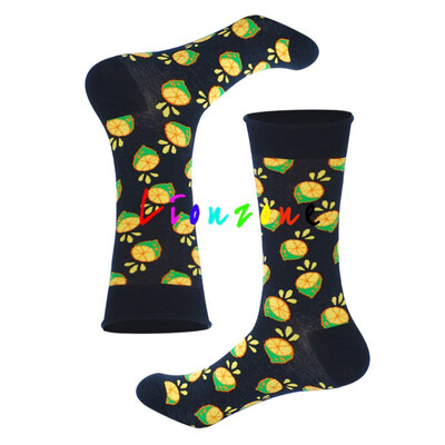

LIONZONE Winter Warm Women Socks Unisex Rainbow Cherry Crane Pineapple Lemon Harajuku Colorful Funny Cotton Crew Socks