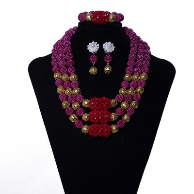 

2018 African Beads Nigerian Wedding Jewelry Sets Yellow Brand Necklace Bridal Beads Jewelry Balls Necklace Sets Free Shipping