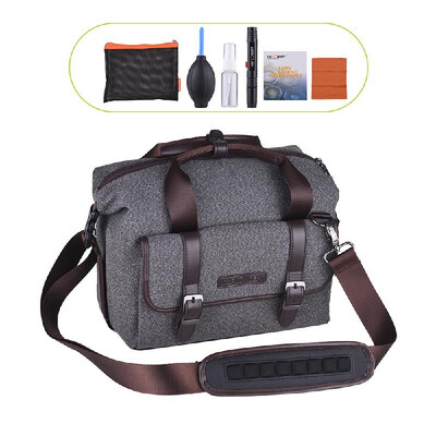

K F CONCEPT Digital DSLR Camera Shoulder Bag Shockproof Handbag Case with Lens Cleaning Set for Canon Nikon Sony Outdoor Photo Vid