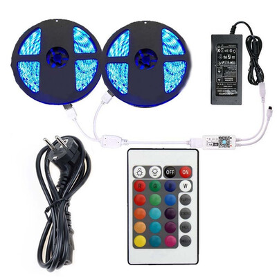 

KWB 2 x 5 M 5050 RGB Wifi Controller LED Strip Lights 60ledm Neon Flexible Tape Diode Ribbon DC 12V Adapter
