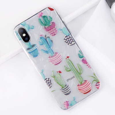 

Cartoon 3D White Clouds Phone Case For iPhone 6 7 8 plus X