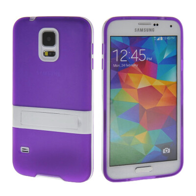 

MOONCASE Soft Flexible Silicone Gel TPU Skin with Kickstand Shell Back Case Cover for Samsung Galaxy S5 i9600 Purple