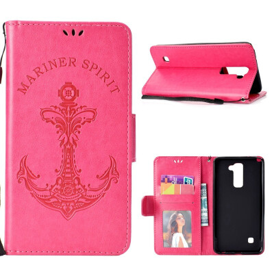 

MOONCASE Huawei P20 Lite Embossed Mermaid Anchor Leather Case - Rose Red