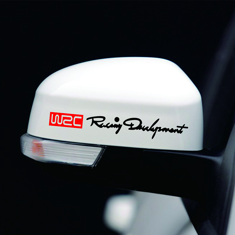 

Car Power Car Rearview Mirror Sticker Motorsport Car Sticker Racing Black Red Two Pack